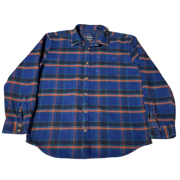Prana Other - Prana Plaid Flannel Button Up Shirt XL Blue Plaid Cotton